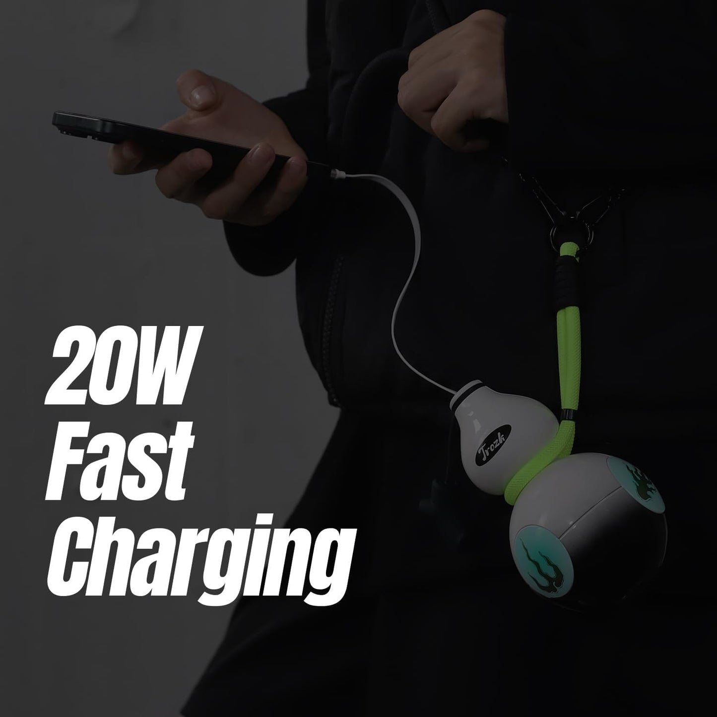 FULU Portable Charger with Built-in Cable, Novel Gourd Design