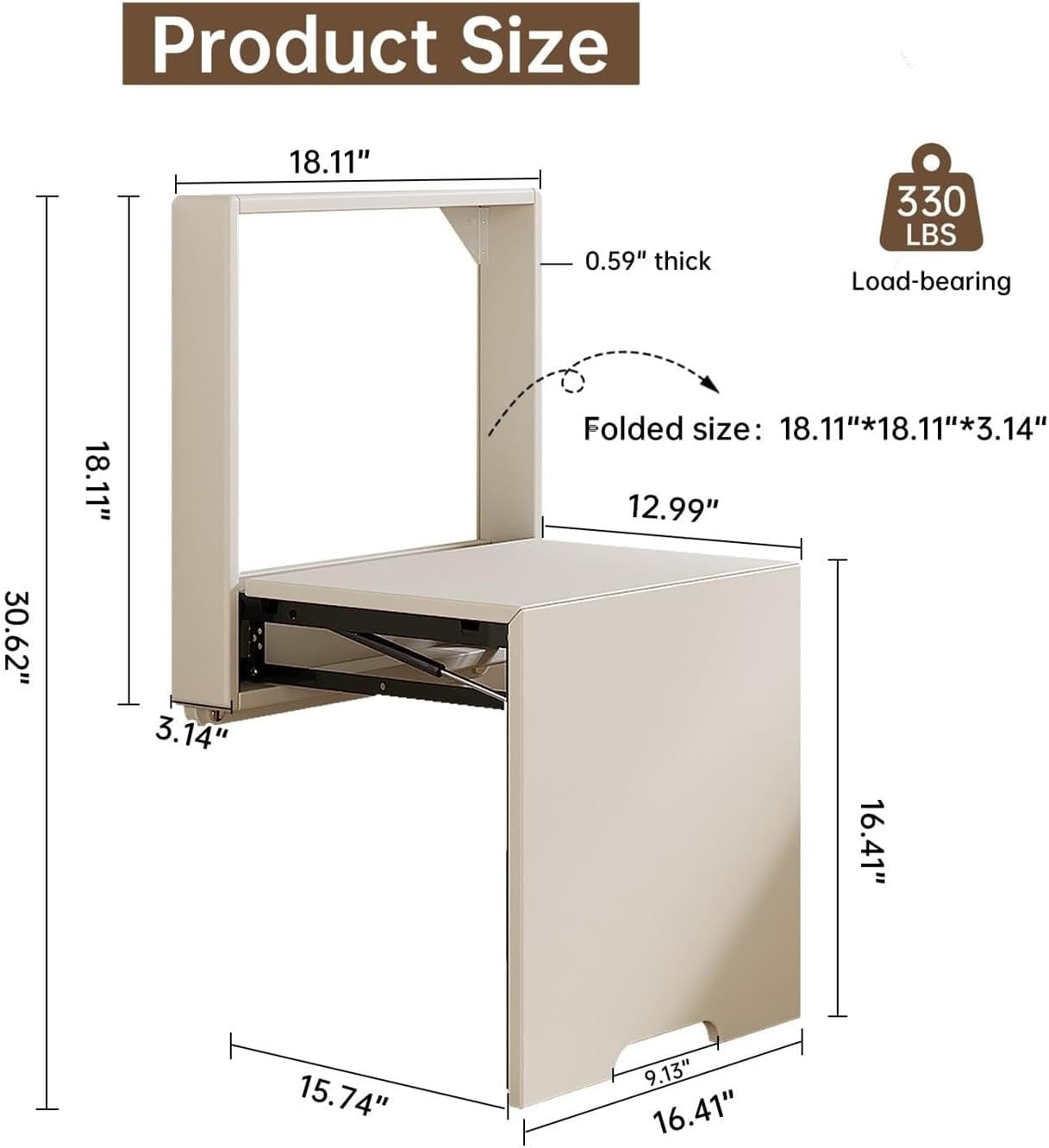 Wall-Mounted Folding Seat - Entryway Shoe Changing Stool