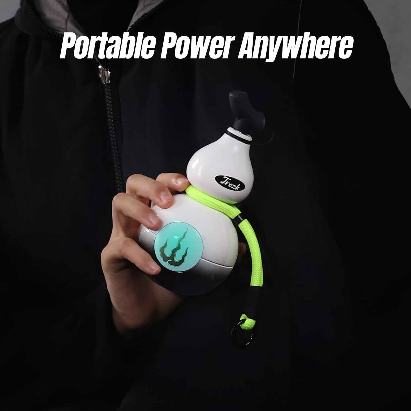FULU Portable Charger with Built-in Cable, Novel Gourd Design