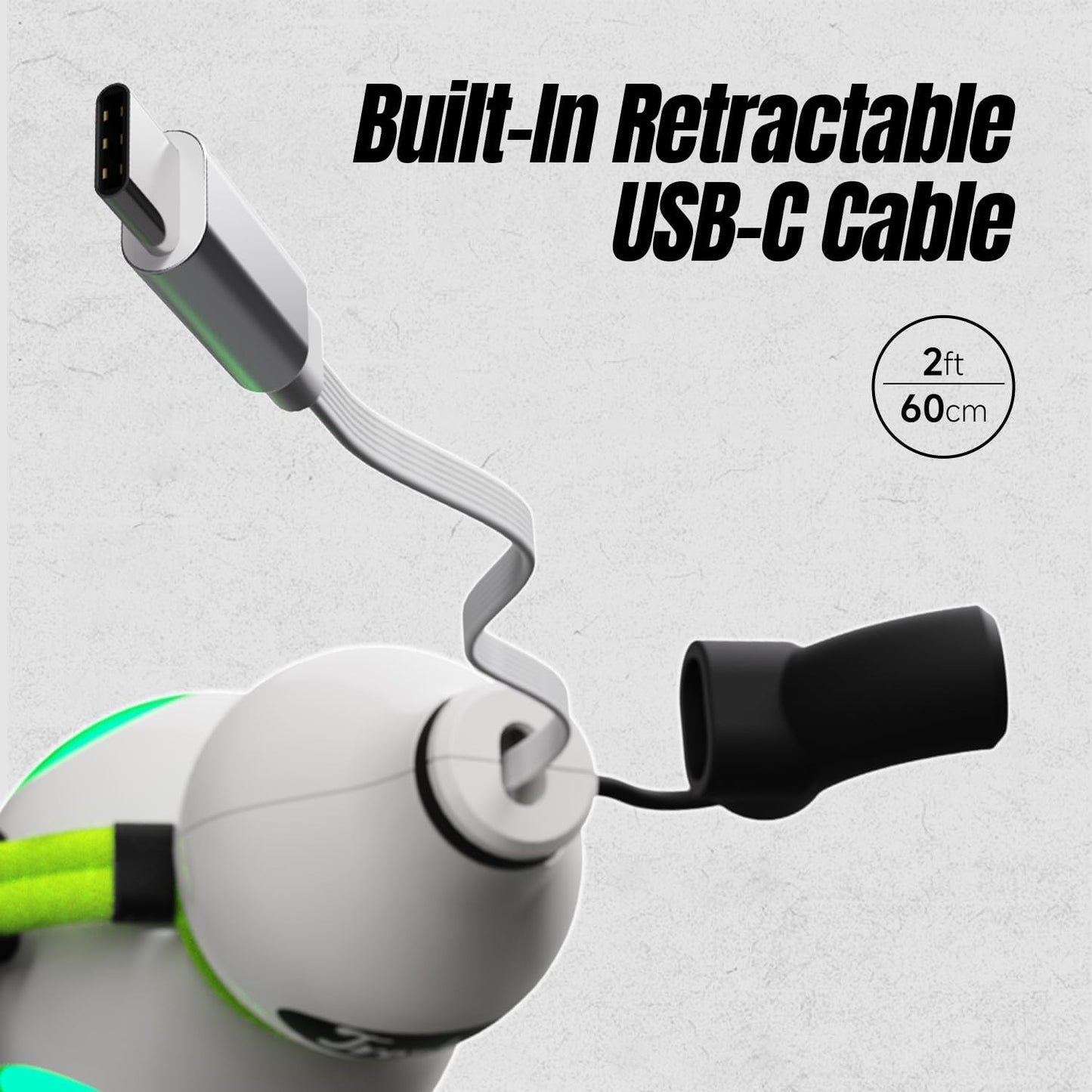 FULU Portable Charger with Built-in Cable, Novel Gourd Design