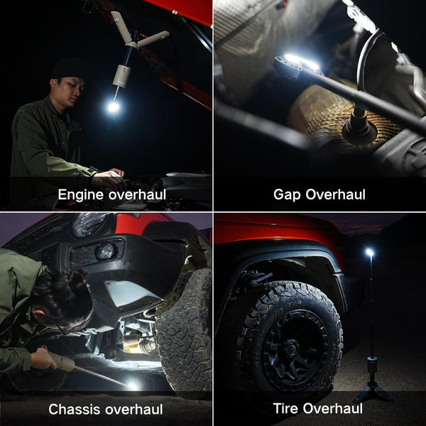 Telescopic Camping Lantern with Collapsible Magnetic Tripod Base & IPX7 Waterproof Design