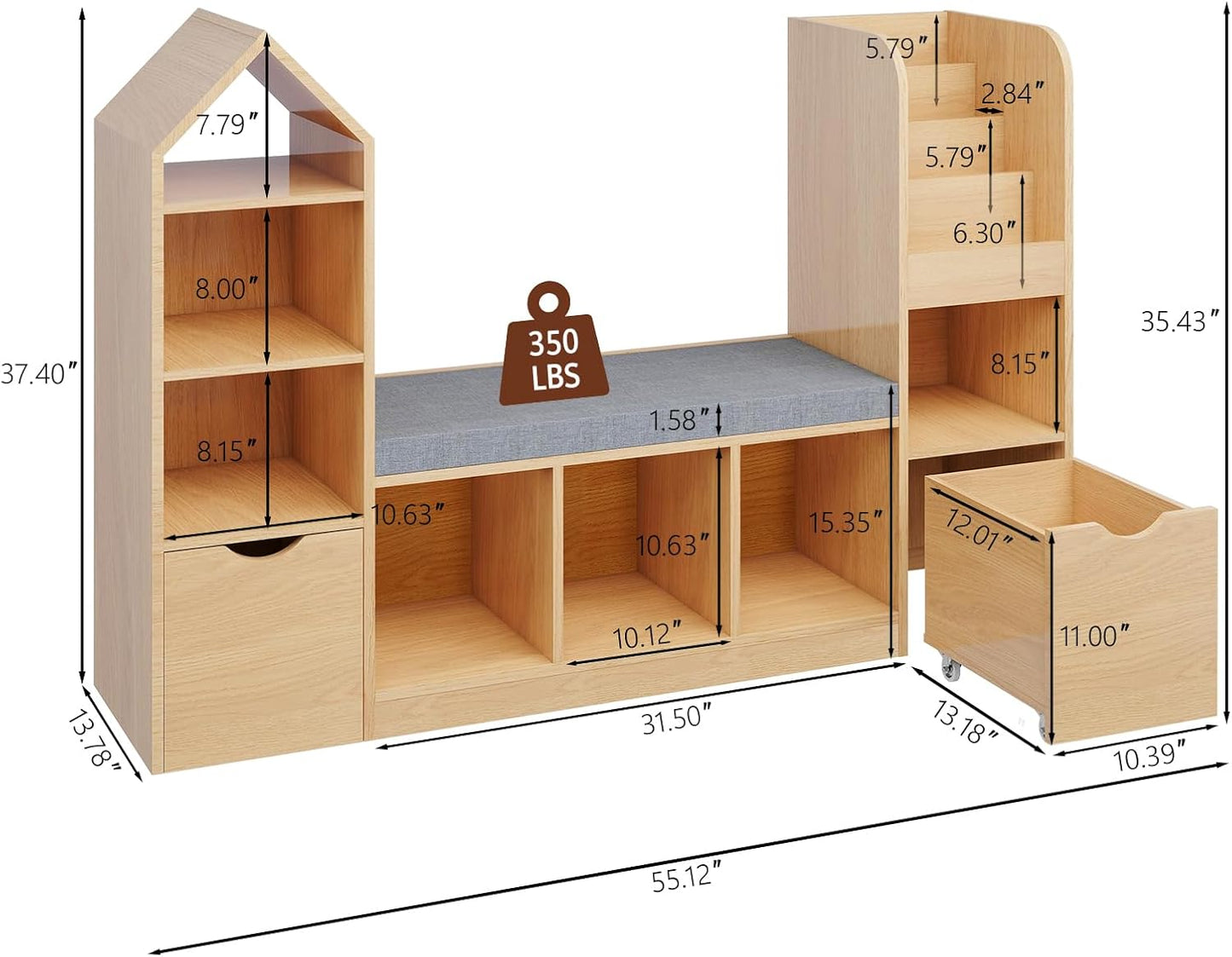 Kids Oak Bookshelf