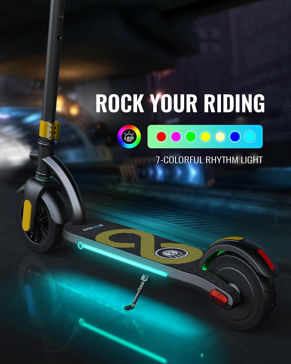 Kids Electric Scooter: 180W Motor, 10 MPH with LED Display, Adjustable Height