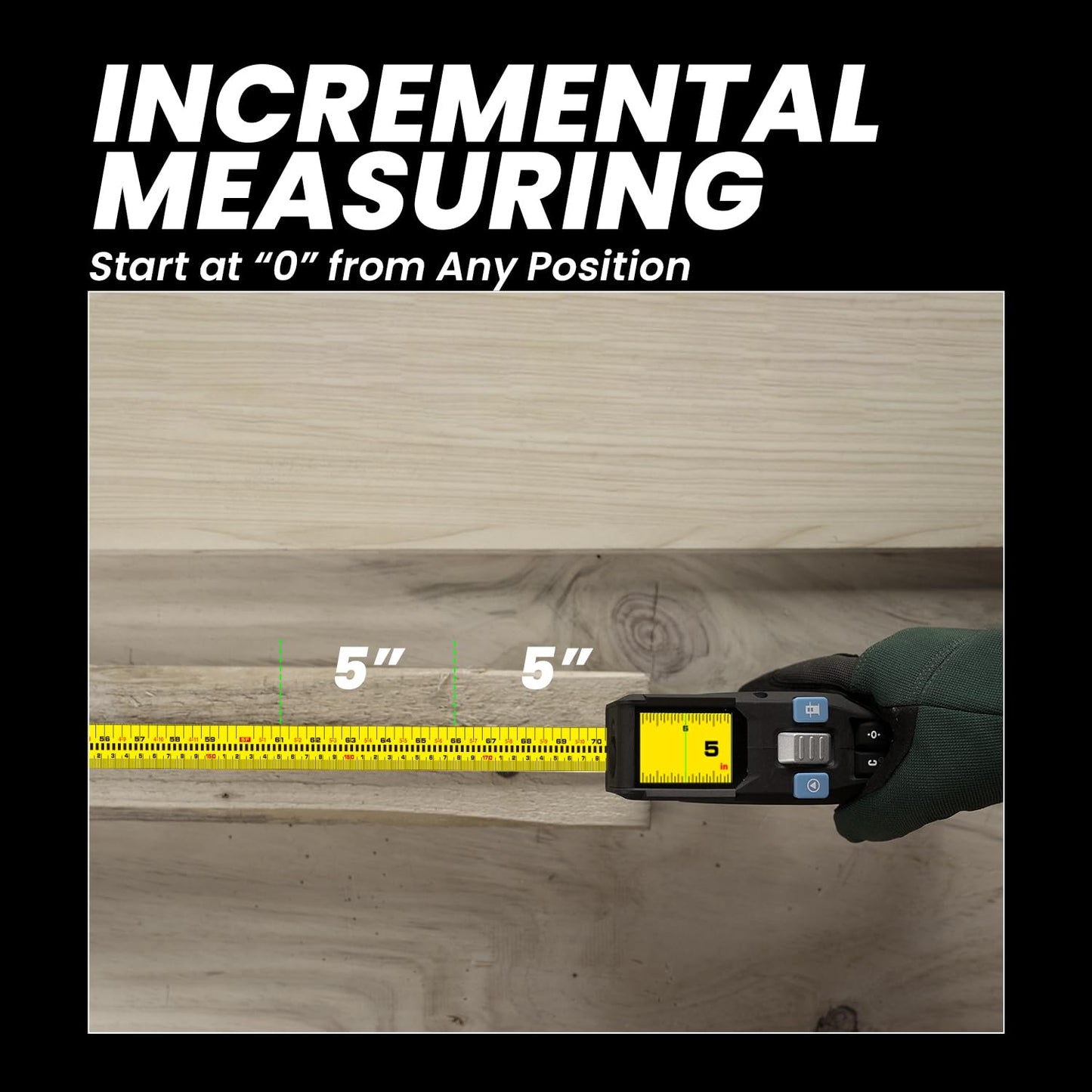 3-in-1 Digital Tape Measure, 330Ft Laser Measurement Tool & Auto Lock Tape
