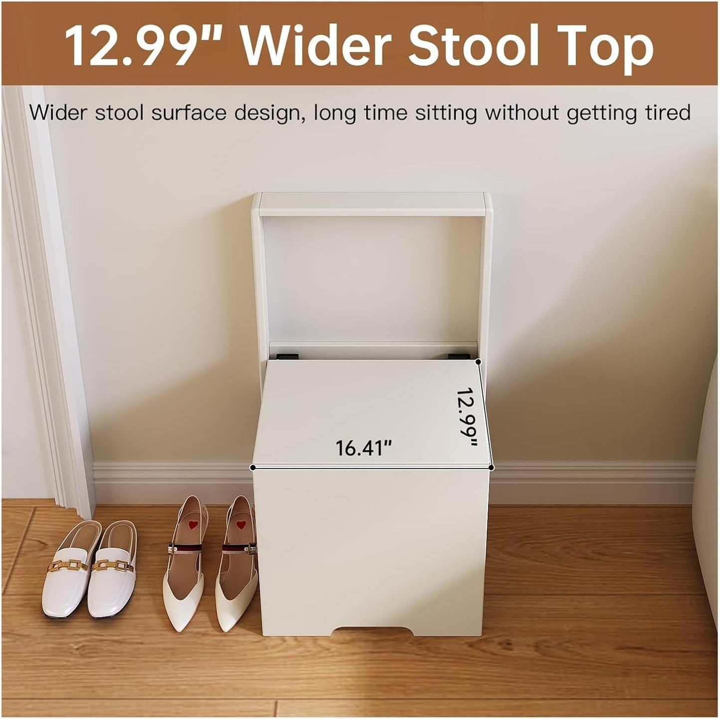 Wall-Mounted Folding Seat - Entryway Shoe Changing Stool