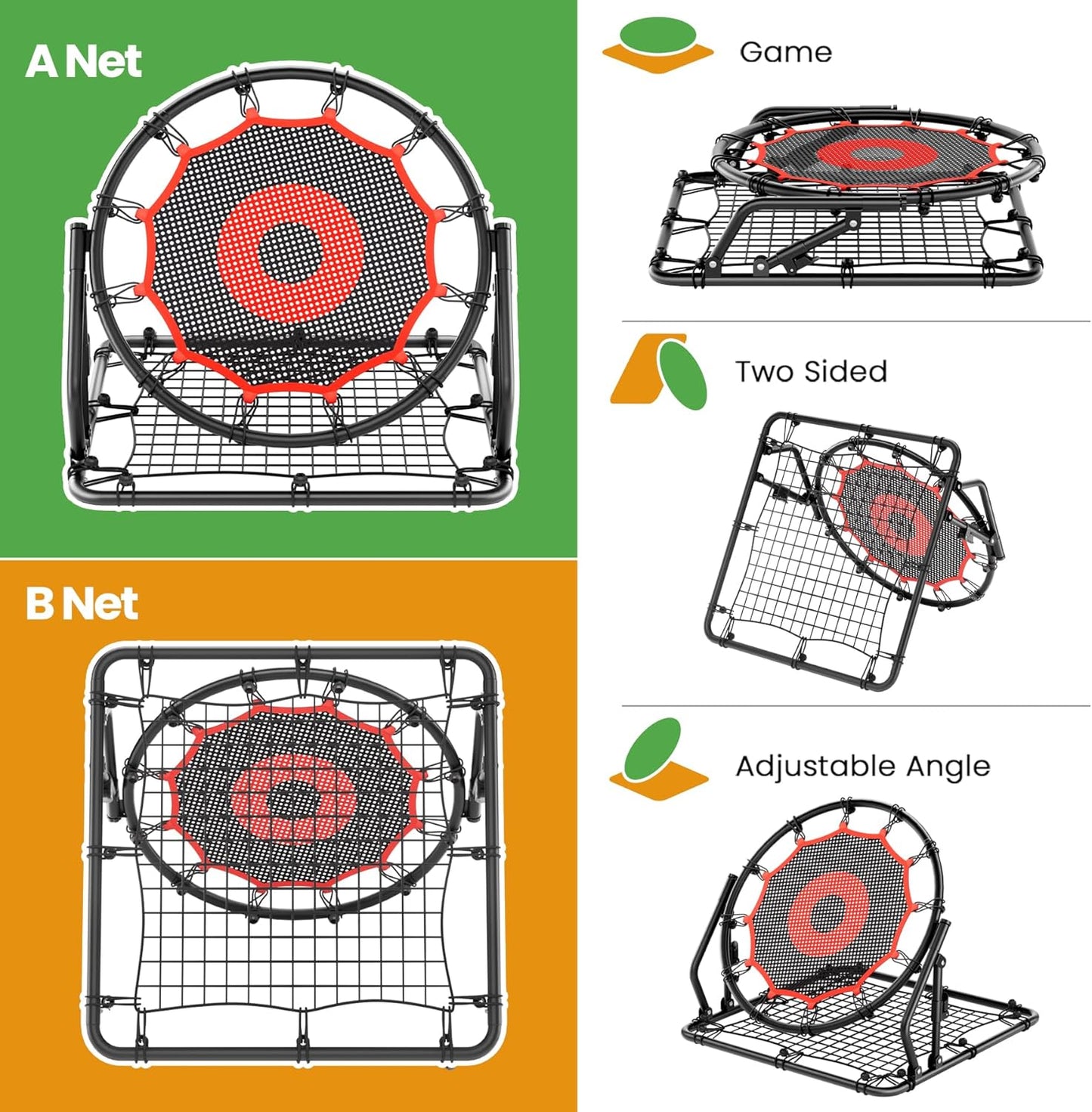 Multi-Sport Training Rebounder Net – for Basketball (Passing, Shooting Practice & Games)