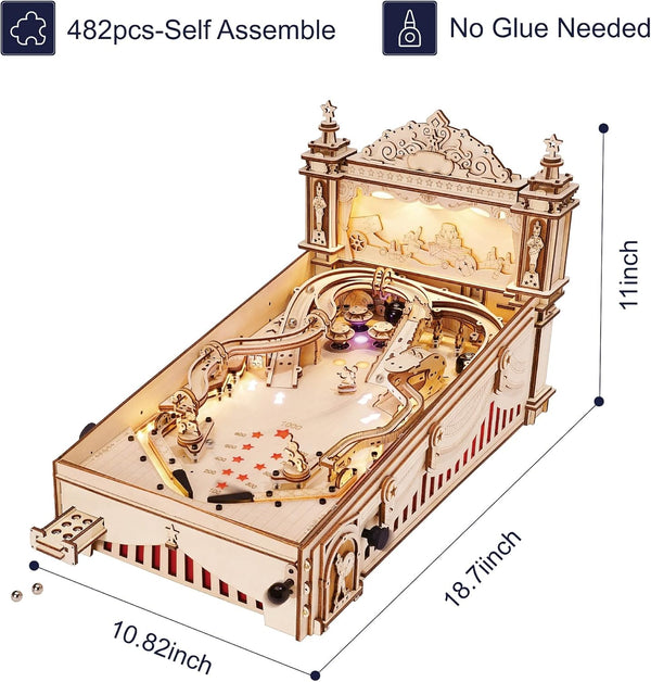 3D Wooden Pinball Machine Puzzles