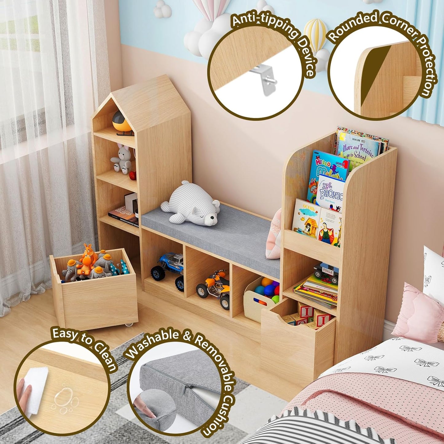 Kids Oak Bookshelf