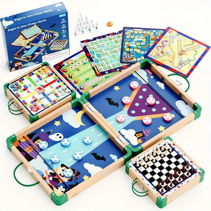 8 In 1 Wooden Board Game Set