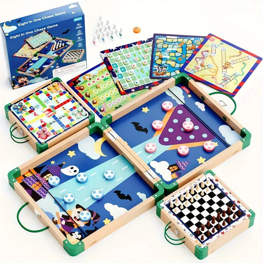 8 In 1 Wooden Board Game Set
