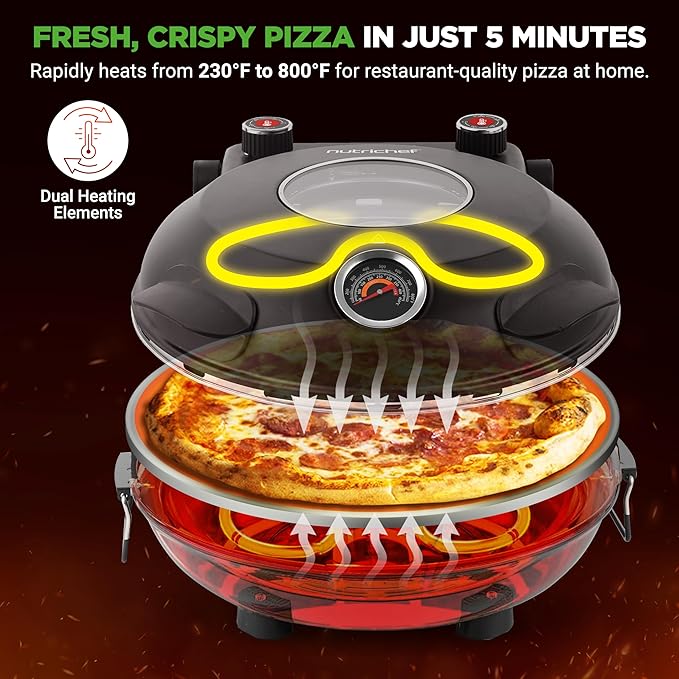 🍕 12 Inch Countertop Pizza Oven - 🔥 Last Day 49% OFF