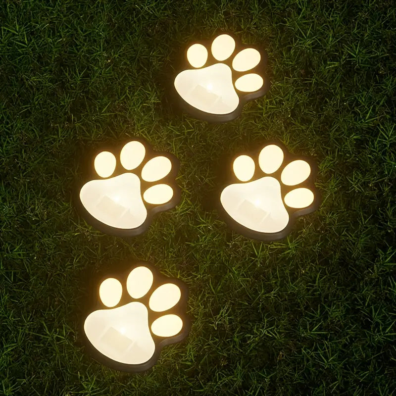 Solar LED Dog Paw Print Path Light