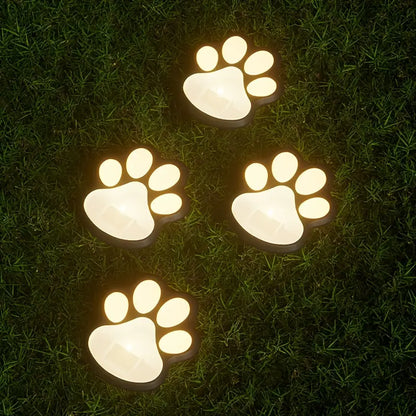 Solar LED Dog Paw Print Path Light