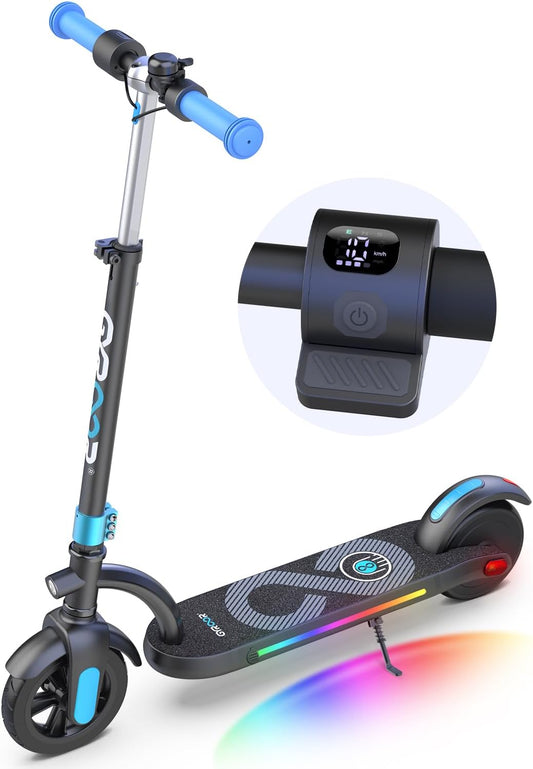 Kids Electric Scooter: 180W Motor, 10 MPH with LED Display, Adjustable Height