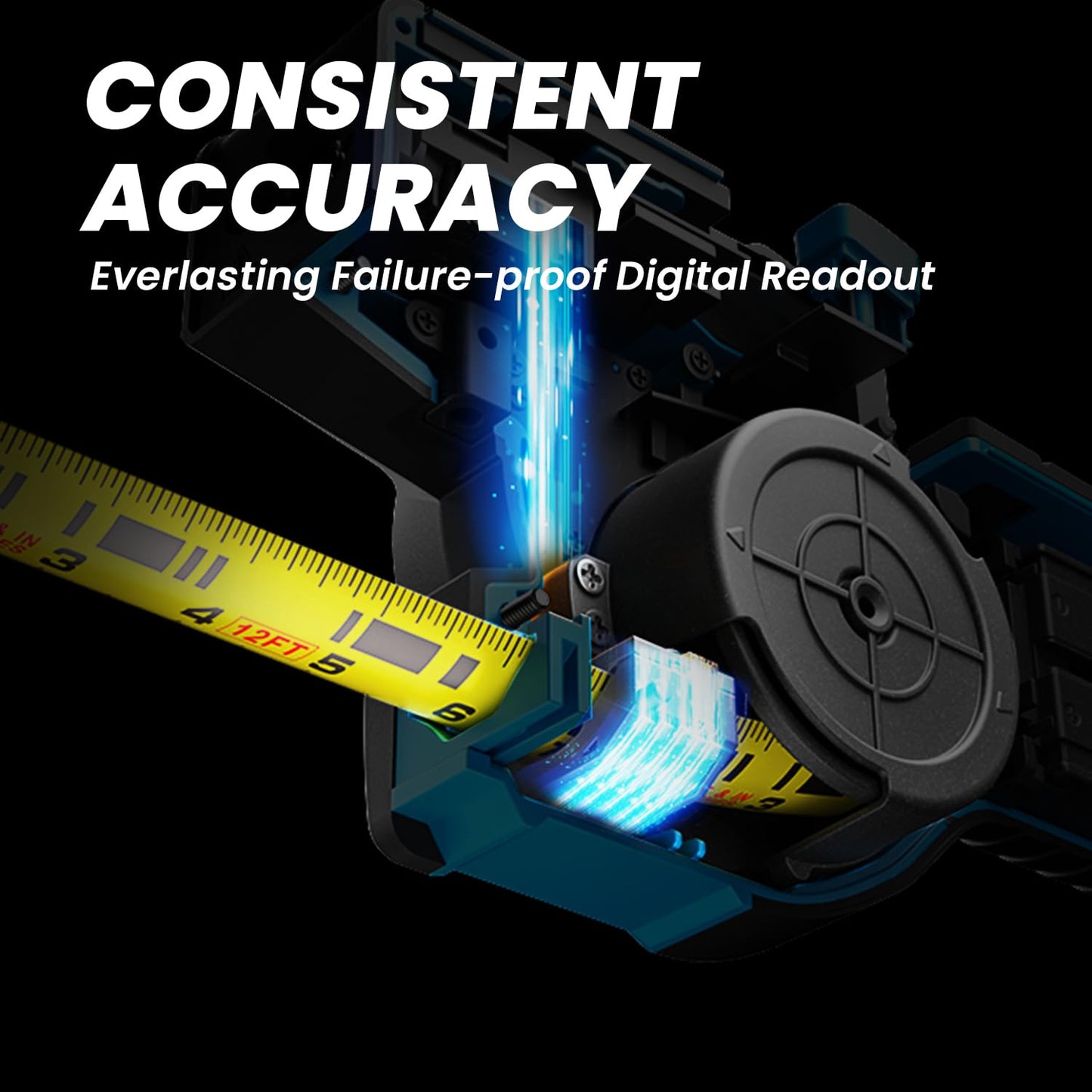 3-in-1 Digital Tape Measure, 330Ft Laser Measurement Tool & Auto Lock Tape