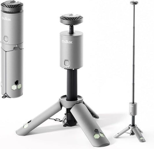Telescopic Camping Lantern with Collapsible Magnetic Tripod Base & IPX7 Waterproof Design