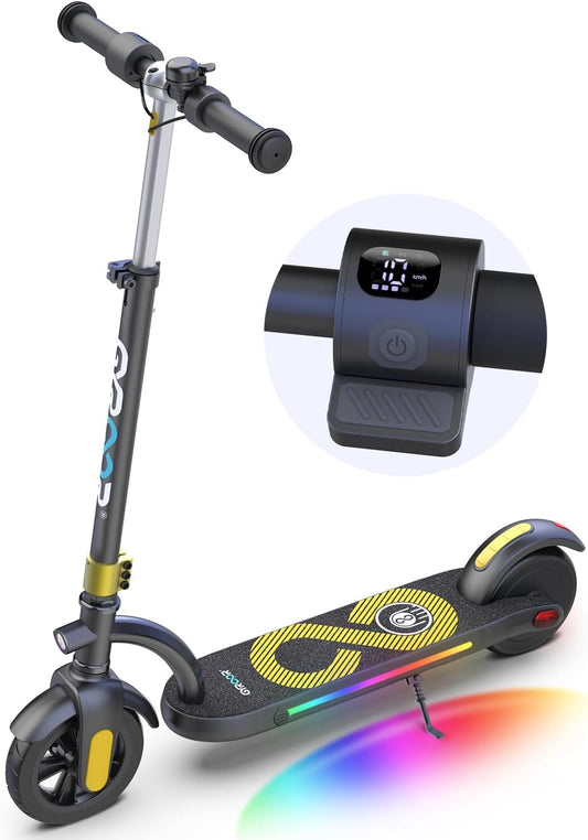 Kids Electric Scooter: 180W Motor, 10 MPH with LED Display, Adjustable Height
