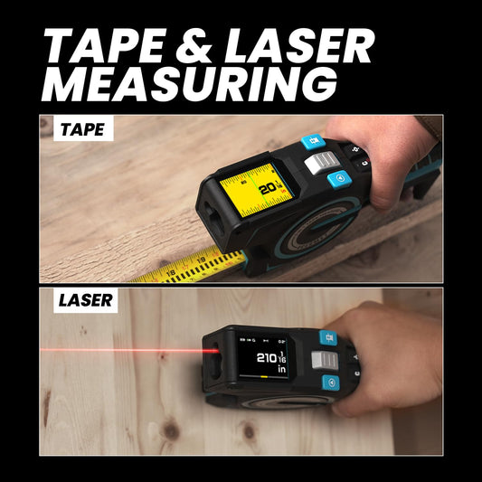 3-in-1 Digital Tape Measure, 330Ft Laser Measurement Tool & Auto Lock Tape