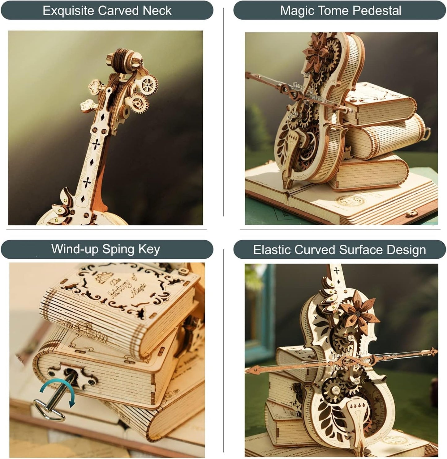 3D Wooden Cello Model Kit – Music Box & Puzzle