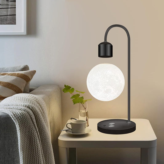 Magnetic Levitating Moon Lamp: LED Night Light with Wireless Charging