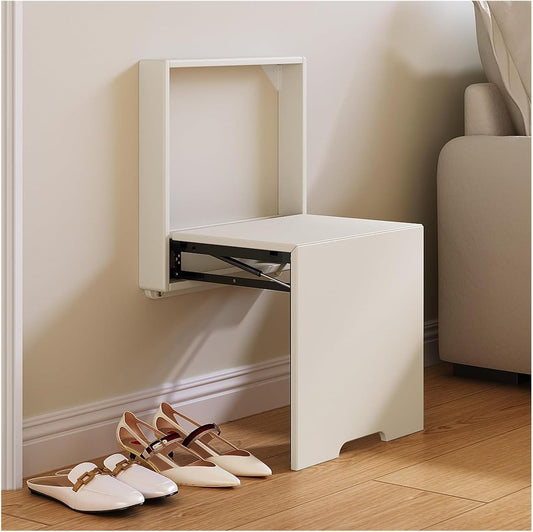 Wall-Mounted Folding Seat - Entryway Shoe Changing Stool