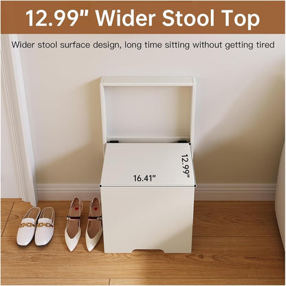 Wall-Mounted Folding Seat - Entryway Shoe Changing Stool