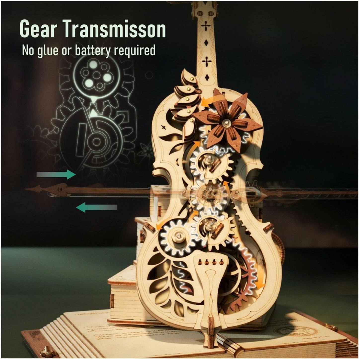 3D Wooden Cello Model Kit – Music Box & Puzzle