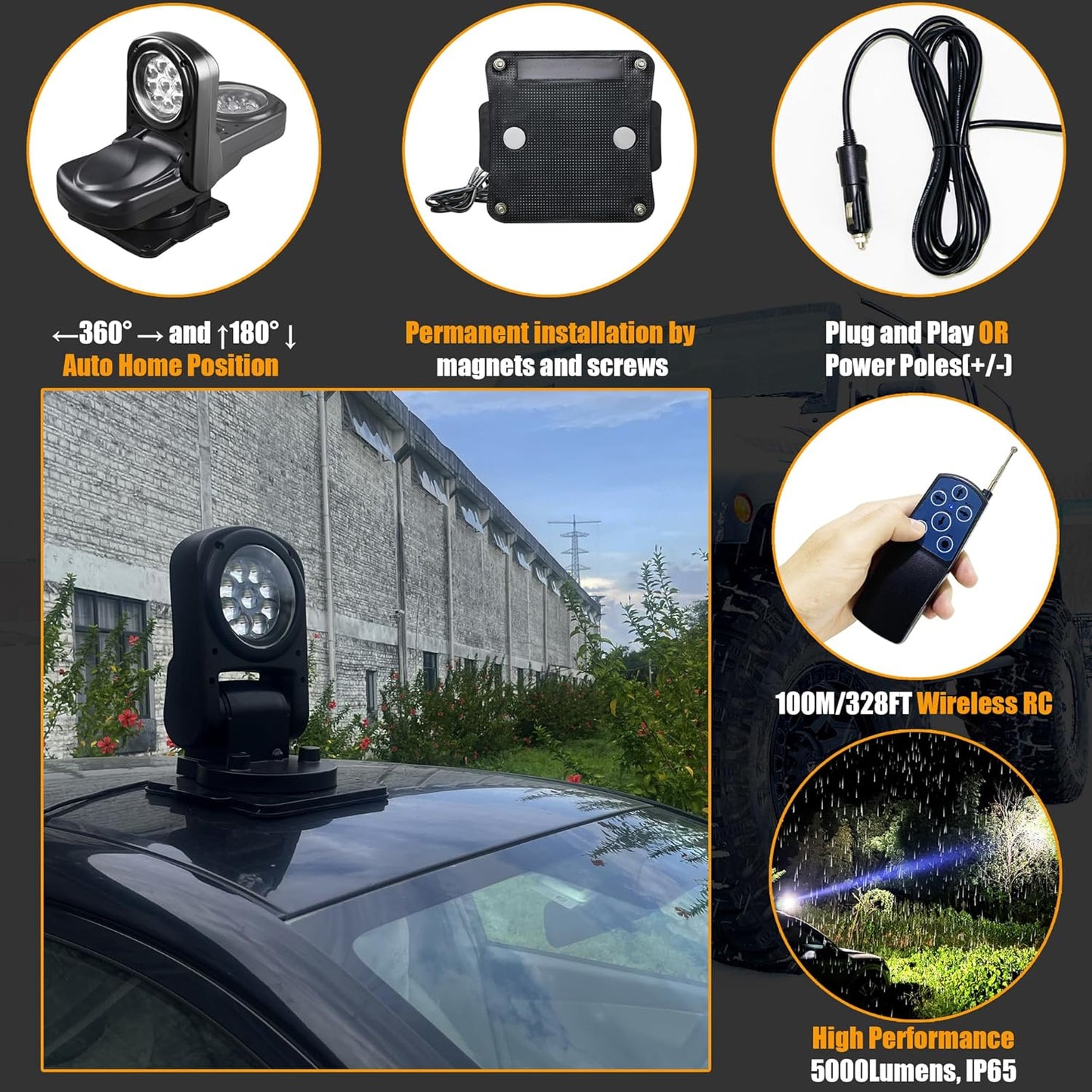 Remote LED Spot Lights for Vehicles