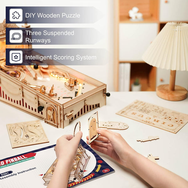 3D Wooden Pinball Machine Puzzles
