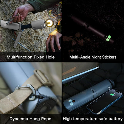 Telescopic Camping Lantern with Collapsible Magnetic Tripod Base & IPX7 Waterproof Design