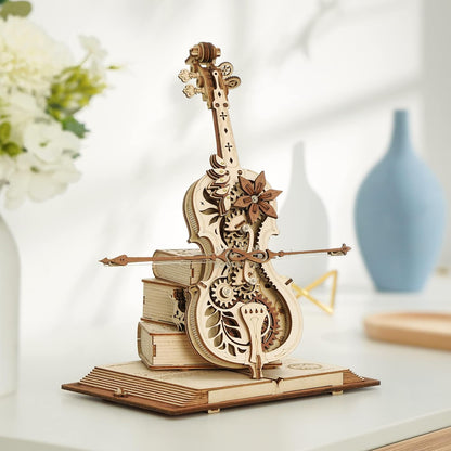 3D Wooden Cello Model Kit – Music Box & Puzzle