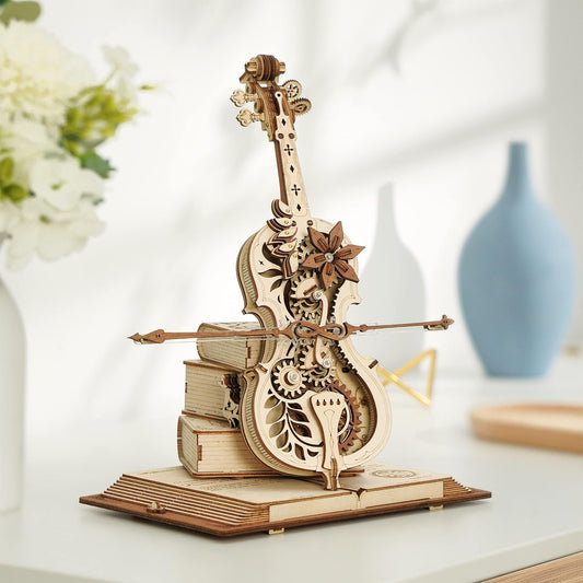 3D Wooden Cello Model Kit – Music Box & Puzzle