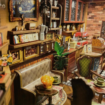 3D Wooden Puzzle Coffee Shop Kit - Bookshelf Decor