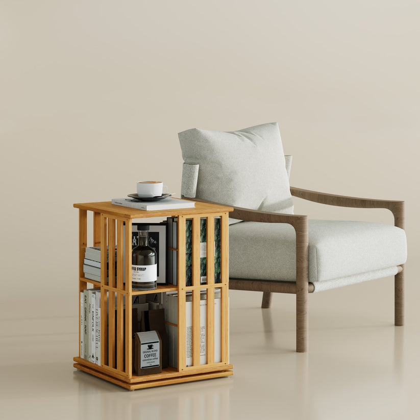 360° rotating bookshelf/CD storage rack