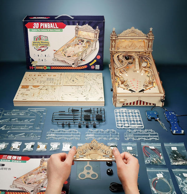 3D Wooden Pinball Machine Puzzles