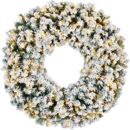 Fir Christmas Wreath Decoration With 2-in-1 LED Lights