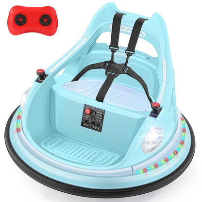 12V Electric Kids Bumper Car – 360° Spin Ride-On with Remote & LED Lights