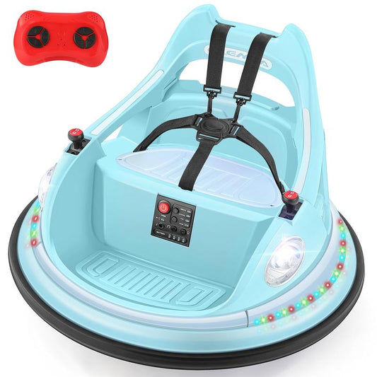 12V Electric Kids Bumper Car – 360° Spin Ride-On with Remote & LED Lights