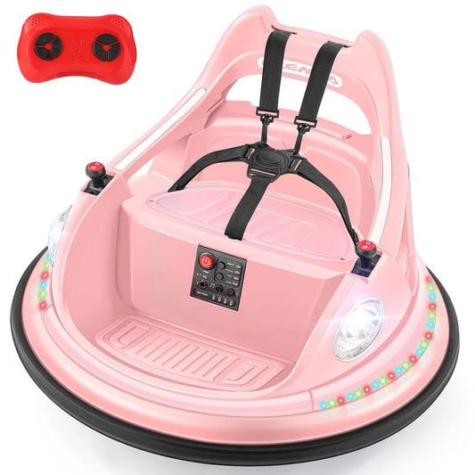12V Electric Kids Bumper Car – 360° Spin Ride-On with Remote & LED Lights