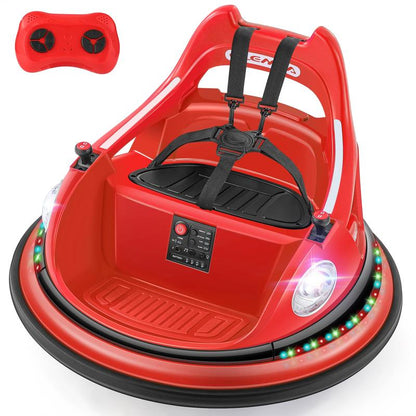 12V Electric Kids Bumper Car – 360° Spin Ride-On with Remote & LED Lights