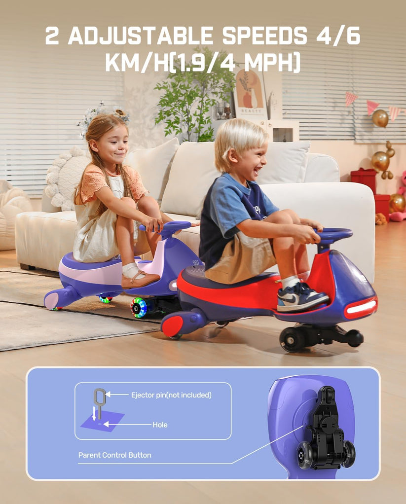 Electric Wiggle Car for Kids – 2 Speeds, Lights & Music