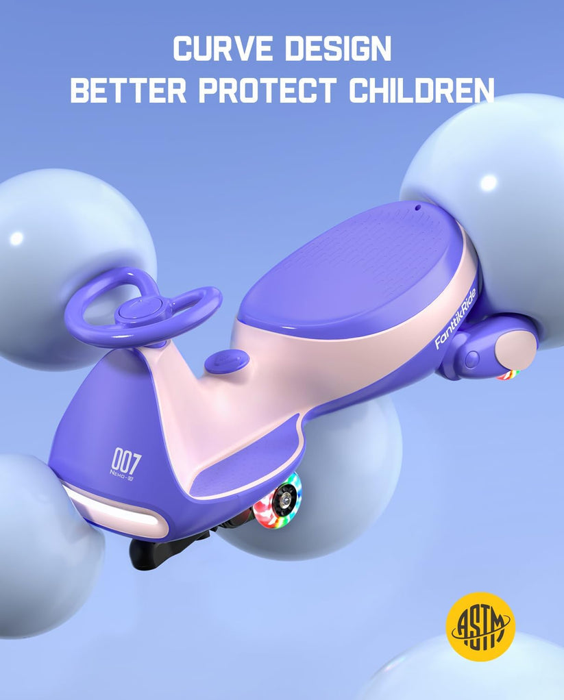 Electric Wiggle Car for Kids – 2 Speeds, Lights & Music