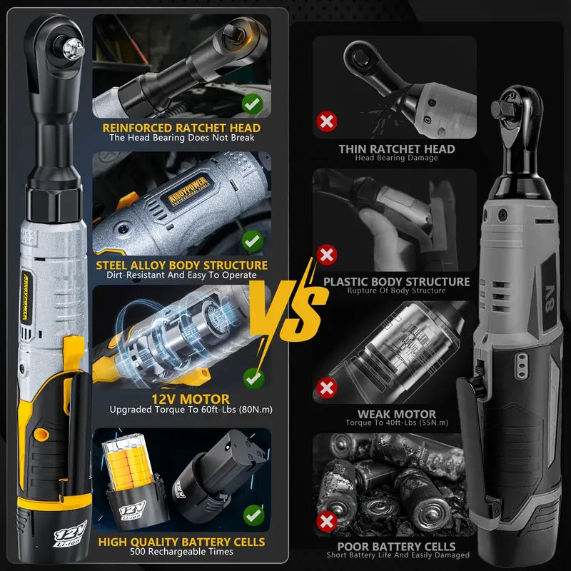 3/8" Cordless Ratchet Wrench Set