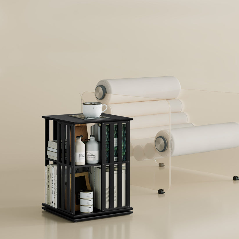 360° rotating bookshelf/CD storage rack