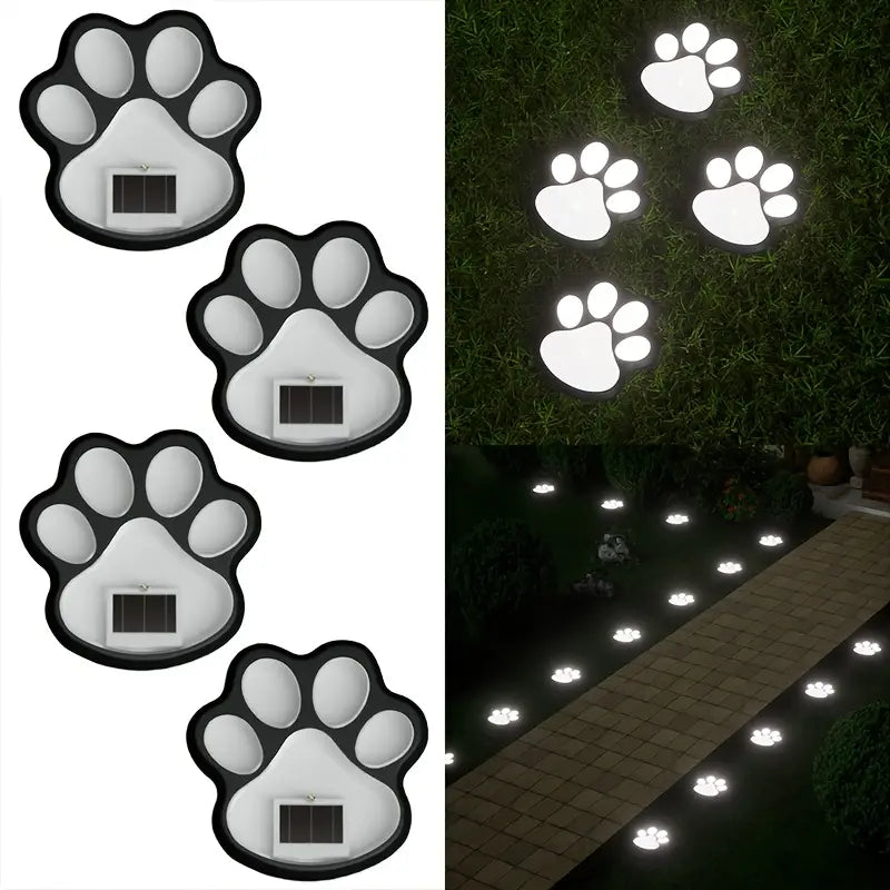 Solar LED Dog Paw Print Path Light