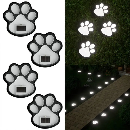 Solar LED Dog Paw Print Path Light