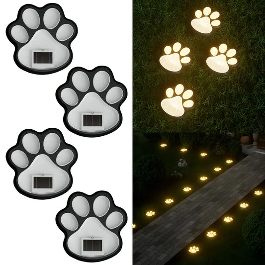 Solar LED Dog Paw Print Path Light