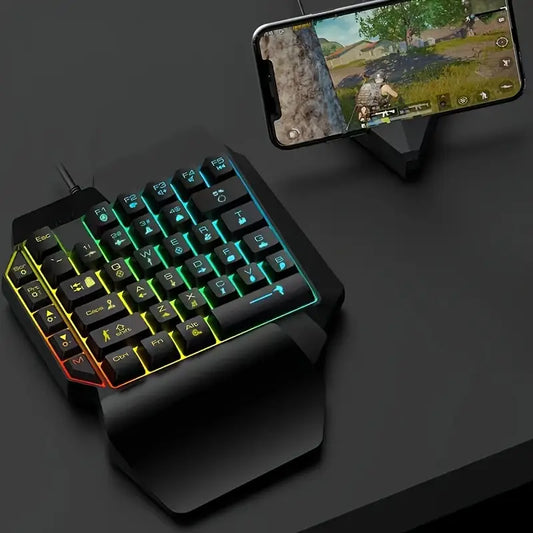 ingle-handed gaming keyboard, compatible with Android phones and tablets only
