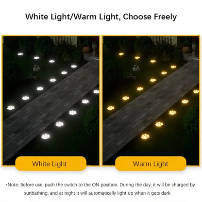 Solar LED Dog Paw Print Path Light